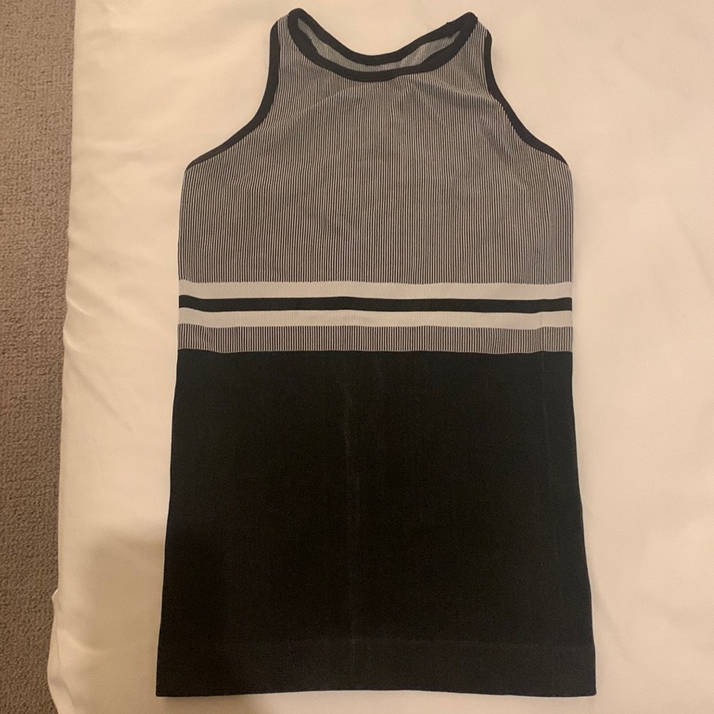 Athleta Workout Tank Top -Black and White Stripe